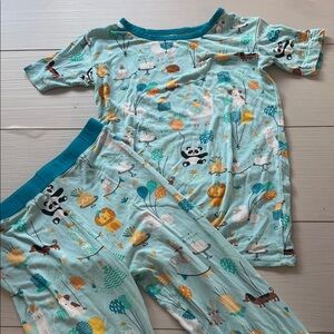 Little Sleepies Birthday Kids Animal Print Pajamas - Teal